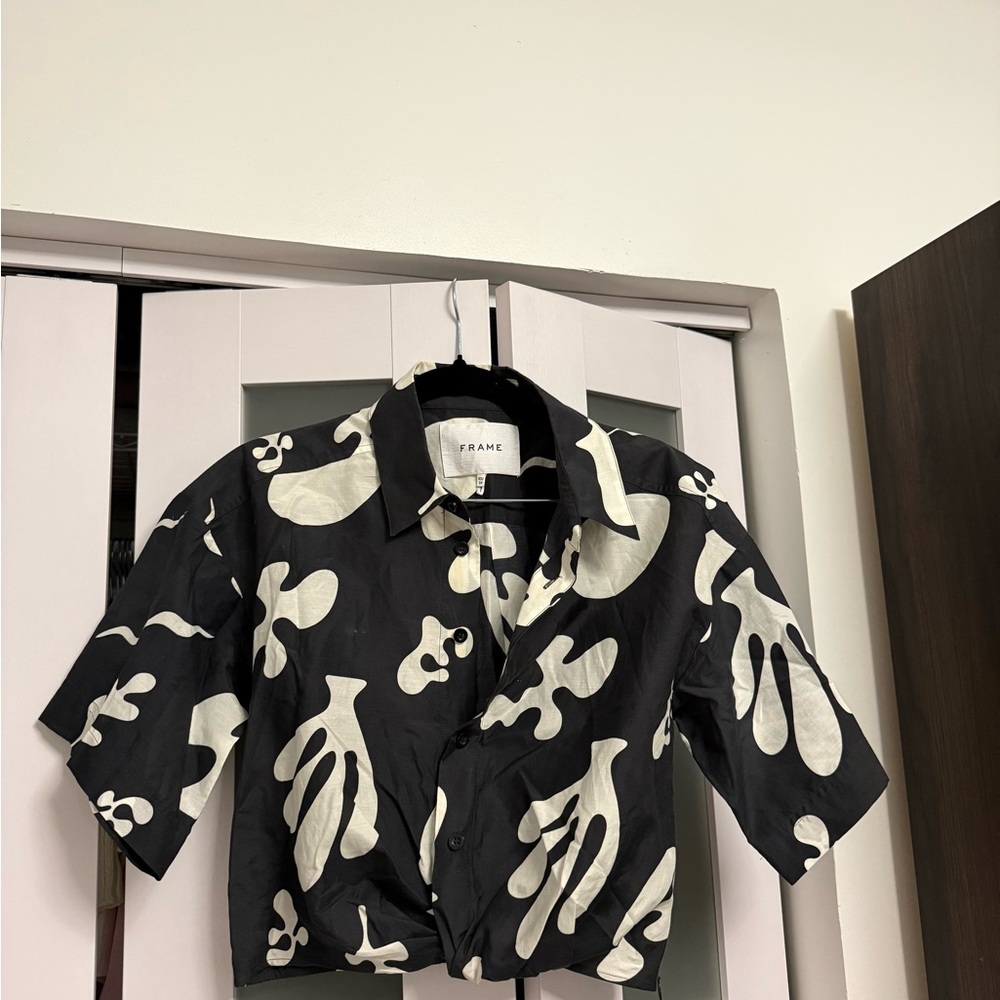 Frame Denim Abstract Black and White Shirt